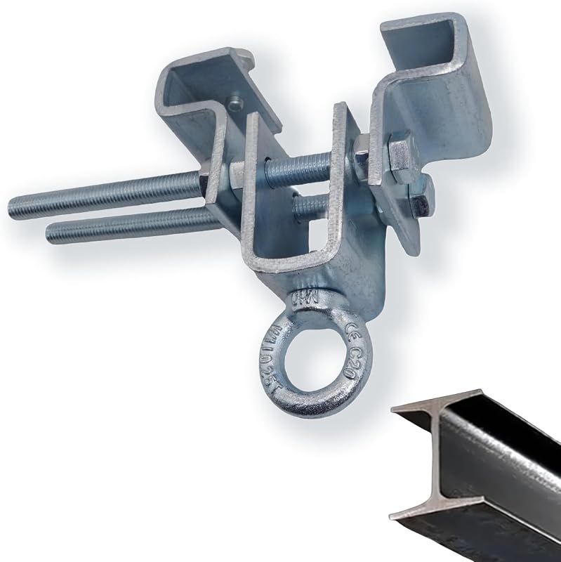 Soporte para bolsa pesada I-Beam 2.36" Soporte de boxeo resistente 1 juego | Tornillo doble ensanchado mejorado Fácil de instalar Abrazaderas para vigas de acero para bolsas pesadas Abrazaderas para vigas de acero para gimnasios