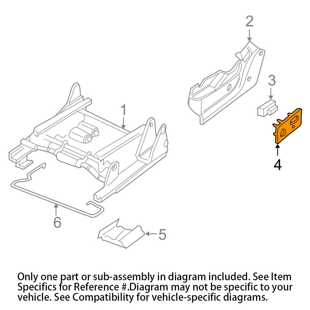 Front Left Driver Side Seat Switch Trim Compatible with 2003-2007 Silverado Sierra Suburban Yukon Bezel Panel Replacement 88941672