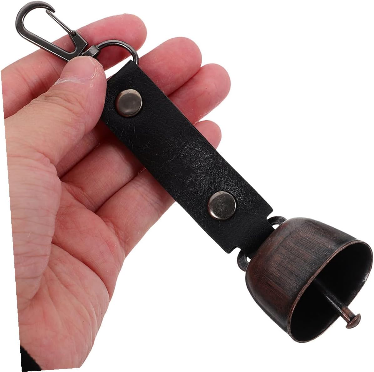 4pcs Bear Bells for Hiking and Camping Loud Outdoor Safety Bells with Carabiner Keychain Set in Caramel and Black for Bear Prevention and Wildlife Alert