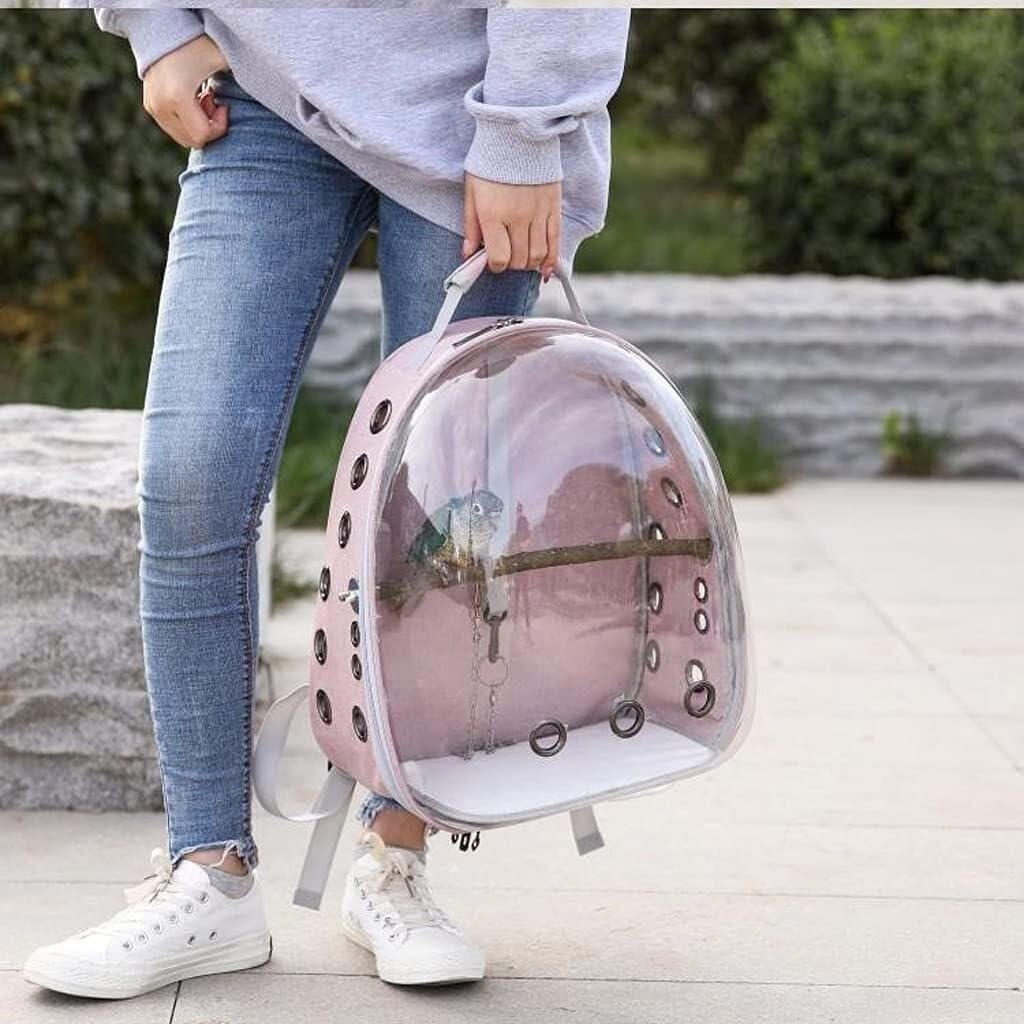 Portable Travel Bird Cage for Small Birds, Lightweight Breathable Carrier with Handle & Double-Zipper Design