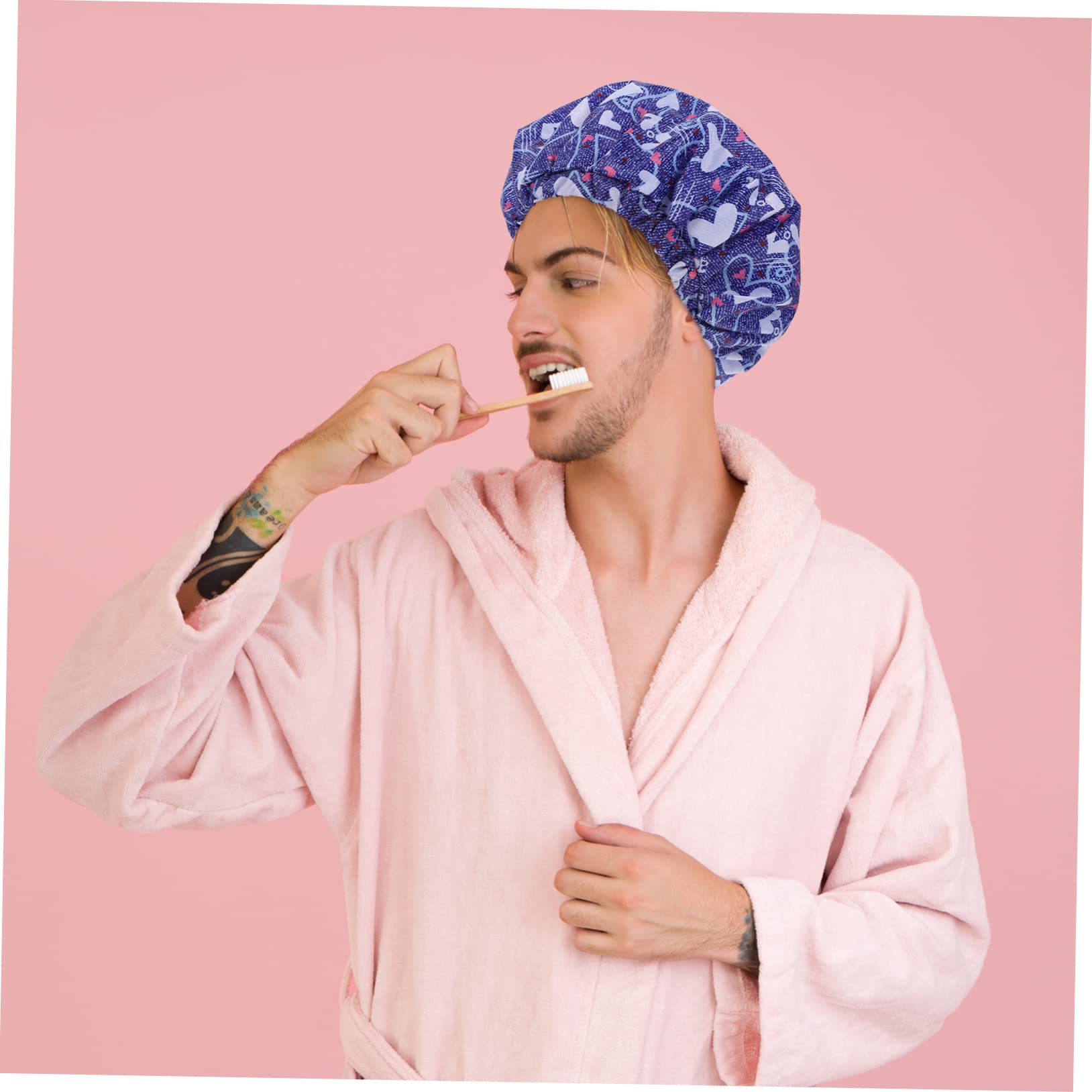 Beaupretty 3piezas Gorro De Para Hombres Sombrero De Baño De Doble Oxford y Peva Diseño Creativo y Práctico Para Cuidado Del Cabello Para y Spa