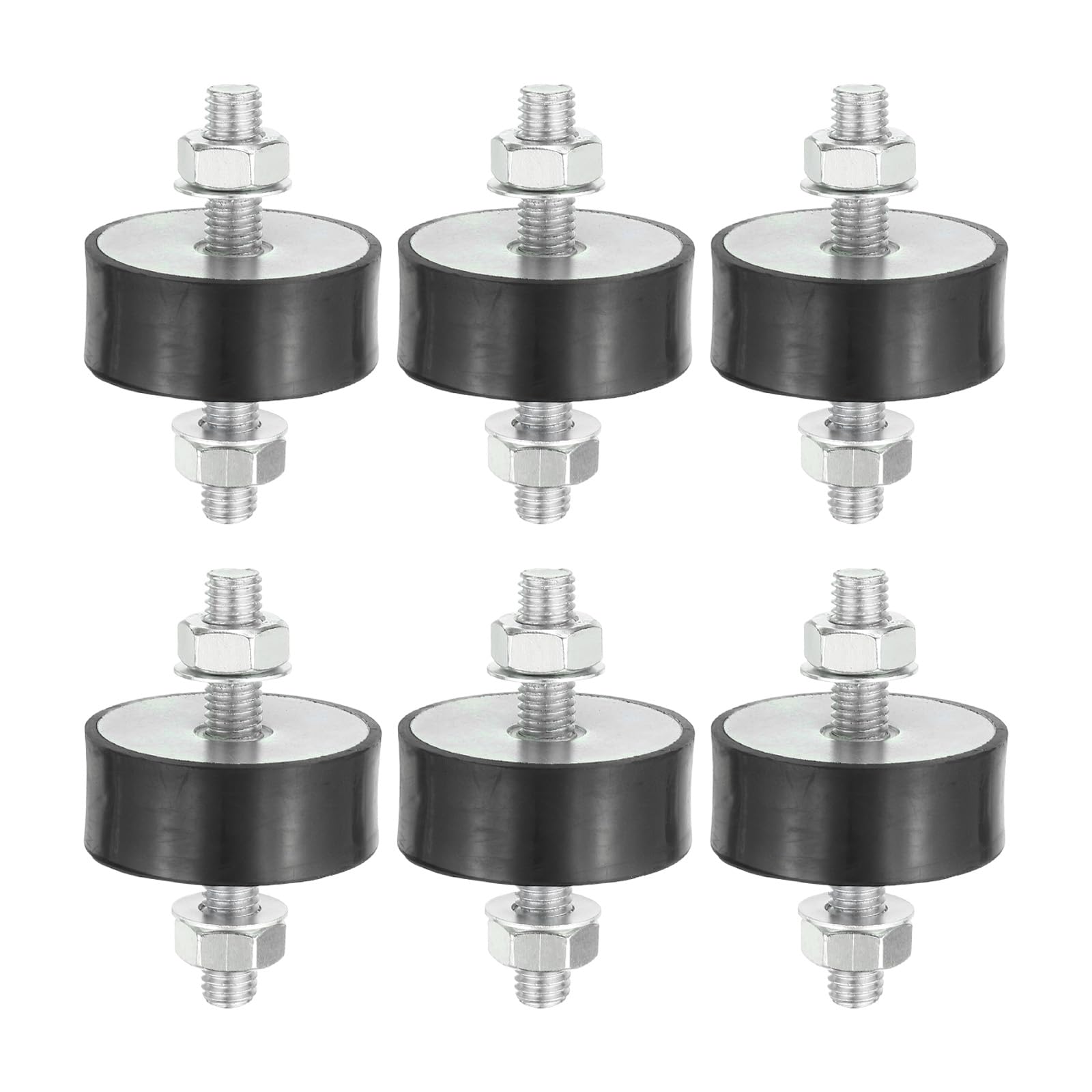 PATIKIL 6pcs Amortiguadores de Goma, M10 Macho Aislador de Vibración Silentblock Soporte Aislante para Aire Acondicionado Compresores de Aire Lavadora Maquinaria, 50x20x76mm(OD*T*L)