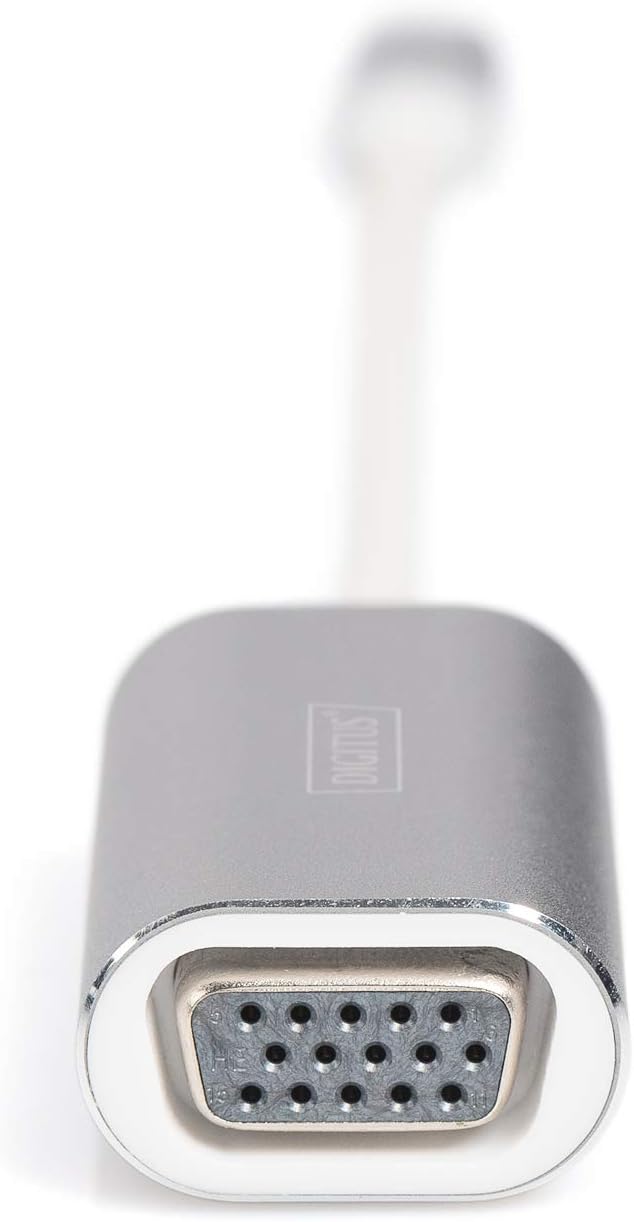 DIGITUS USB Type-C Graphics Adapter, USB Type-C to VGA, Full HD 75Hz, 1920x1080 Pixel, Aluminium