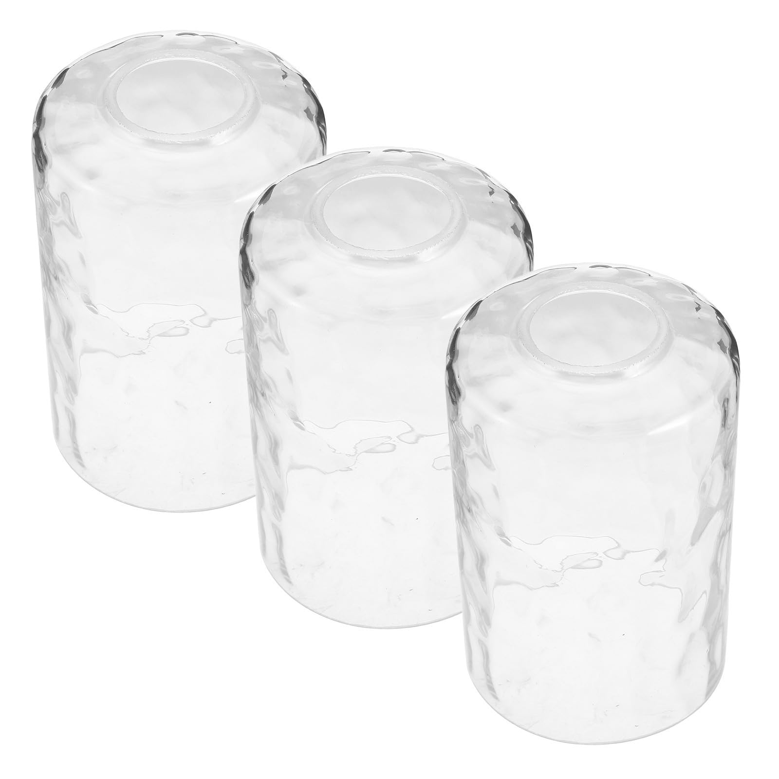 Pantalla de Lámpara de Vidrio Compatible Candelabros 3 Piezas Textura de Ondas de Agua, Diámetro 4.2cm, Diseño Vintage Cilíndrico y Resistente a Daños
