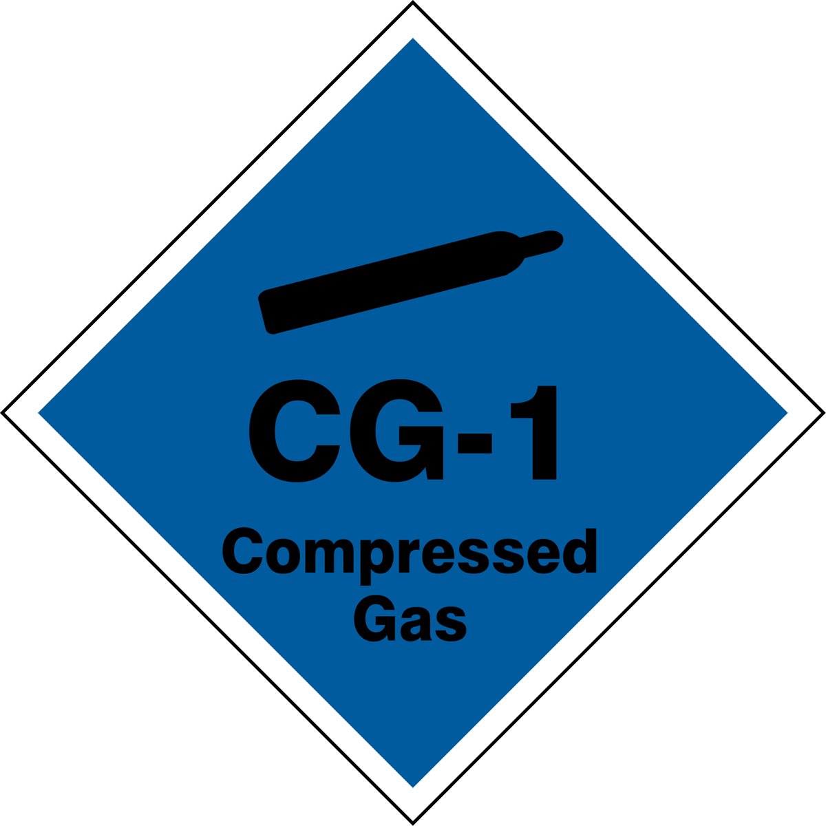 Accuform TDJ601XVM Adhesive Dura-Vinyl "CG-1 Compressed Gas" Energy Source ShapeID Tag, 2-1/2" W x 2-1/2" L (Pack of 5)