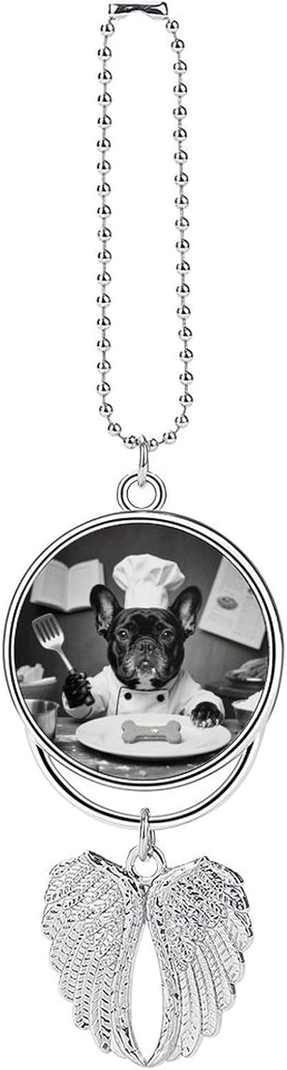 Funny Dog Car Rearview Mirror Charm Angel Wings