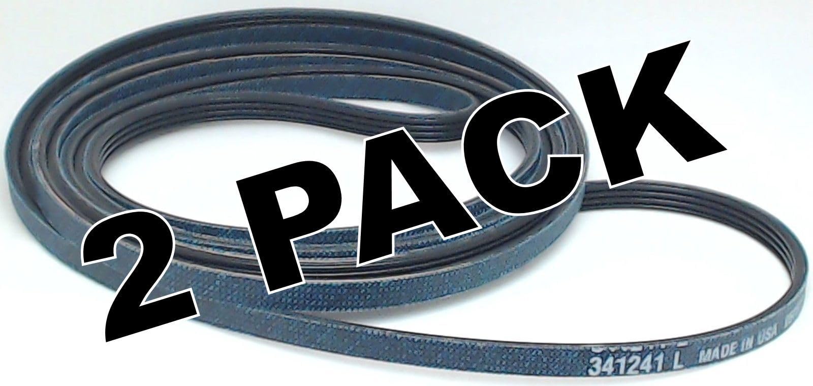 Replacement for Compatible with 2 Pk, LB341241 - Lobright Dryer Belt for Whirlpool, Sears, AP2946843, PS346995