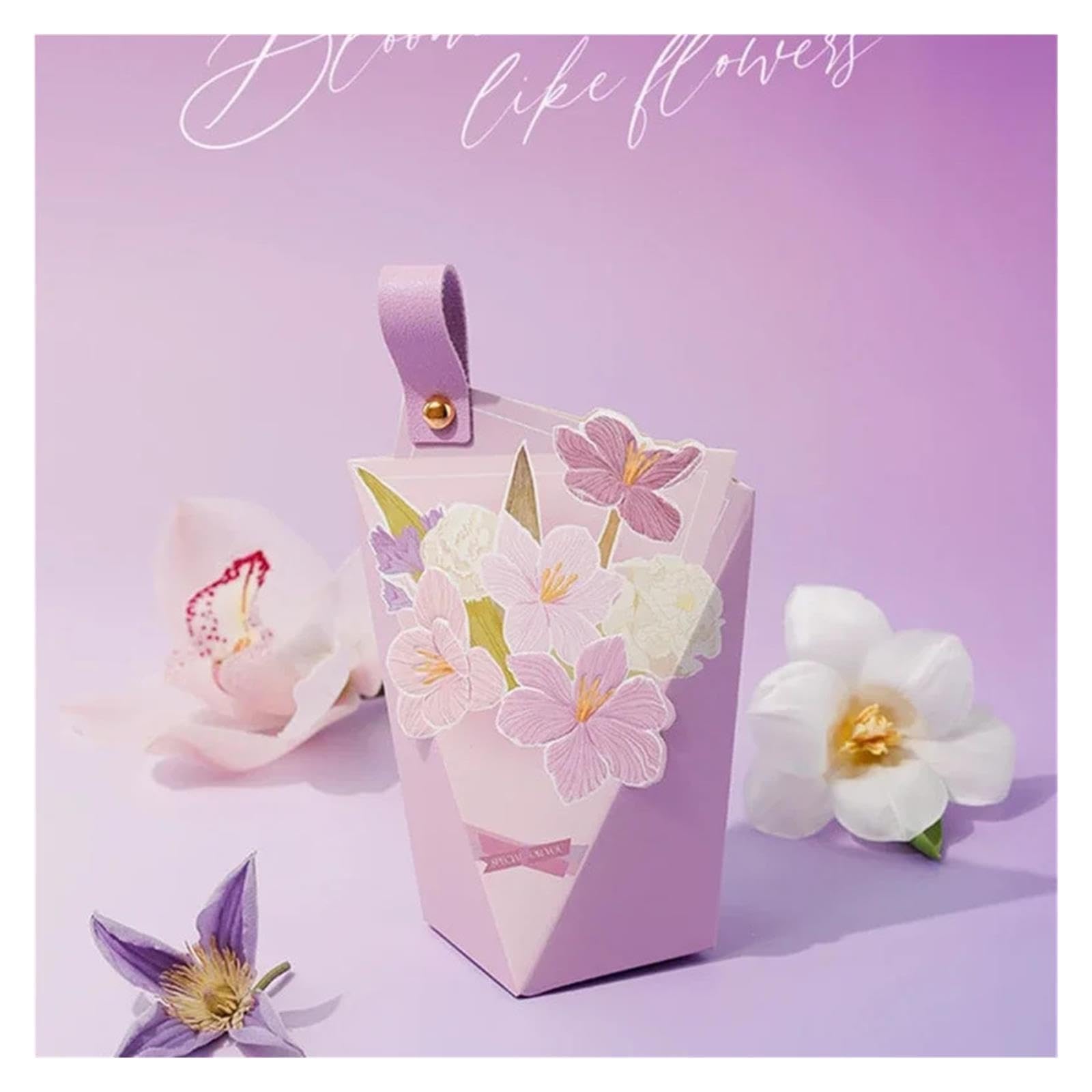 10/30/50pcs boîtes à bonbons de mariage avec poignée en cuir