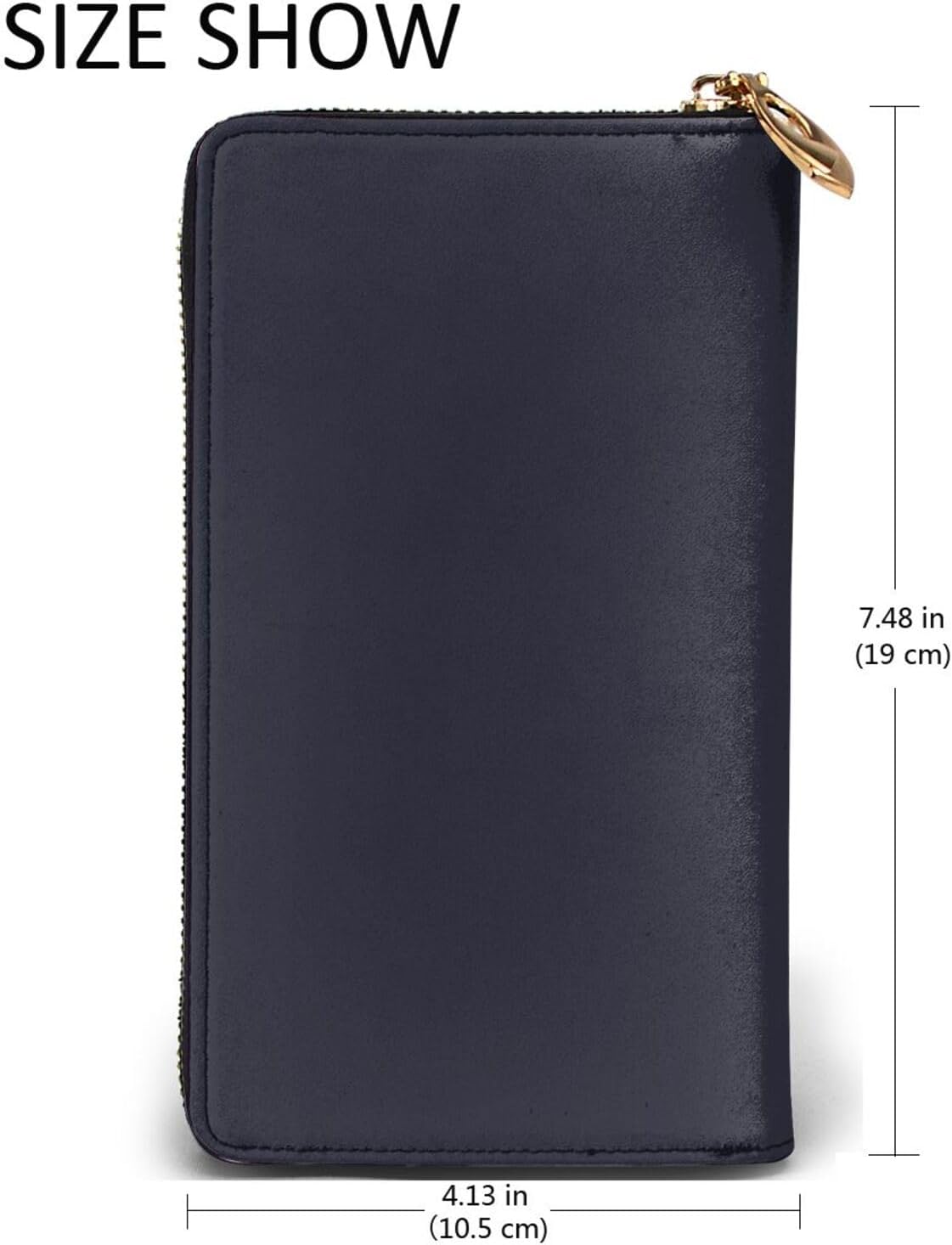 Solid color black Print Leather Wallet - Thin and Lightweight Bifold Checkbook Wallet with Card Holder, Coin Pocket - Image 5