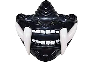 Half Face Devil Subzero Mask - Samurai Japanese Hannya Demon NOH Kabuki Mask