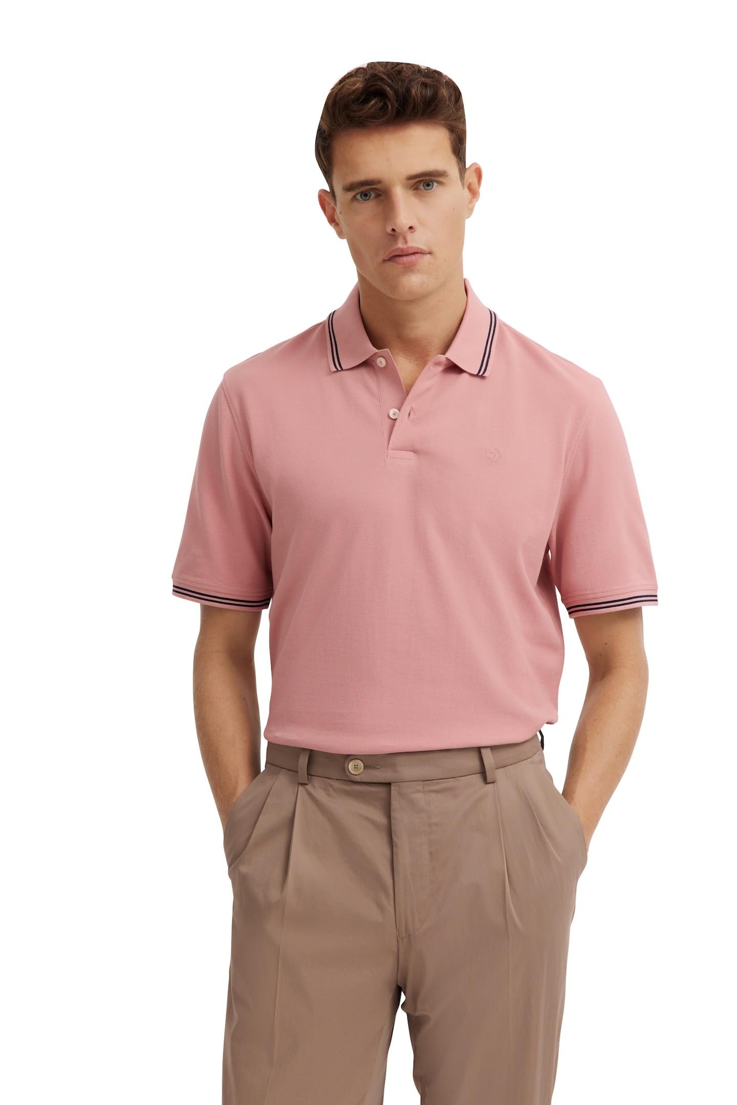 bugatti Men's Polo Short Sleeve Modern Elegant Cotton Classic Comfortable Summer Casual, 940 Coral, XL