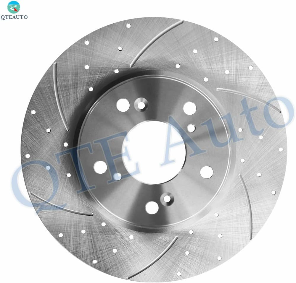 PM Auto Set of 4 Front 293mm-Rear 282mm Drilled Slotted Disc Brake Rotors Replacement For 2013-2017 Honda Accord Replacement Brake Rotors