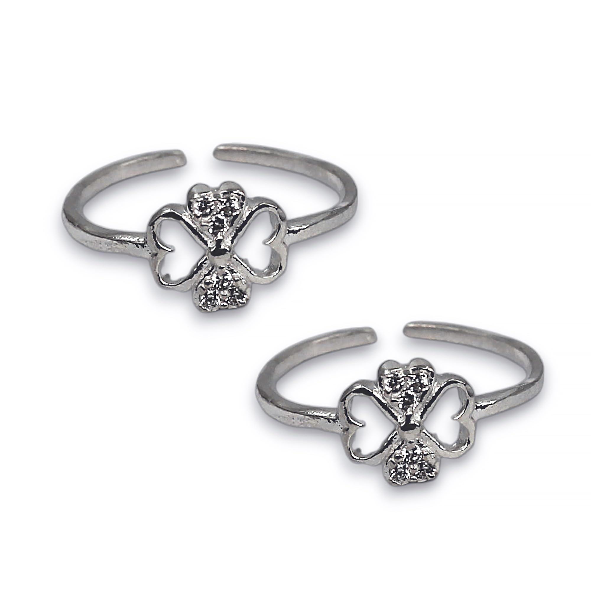 taraash 925 Sterling Silver Floral Ligthweight Toe Rings for Women-picture-15