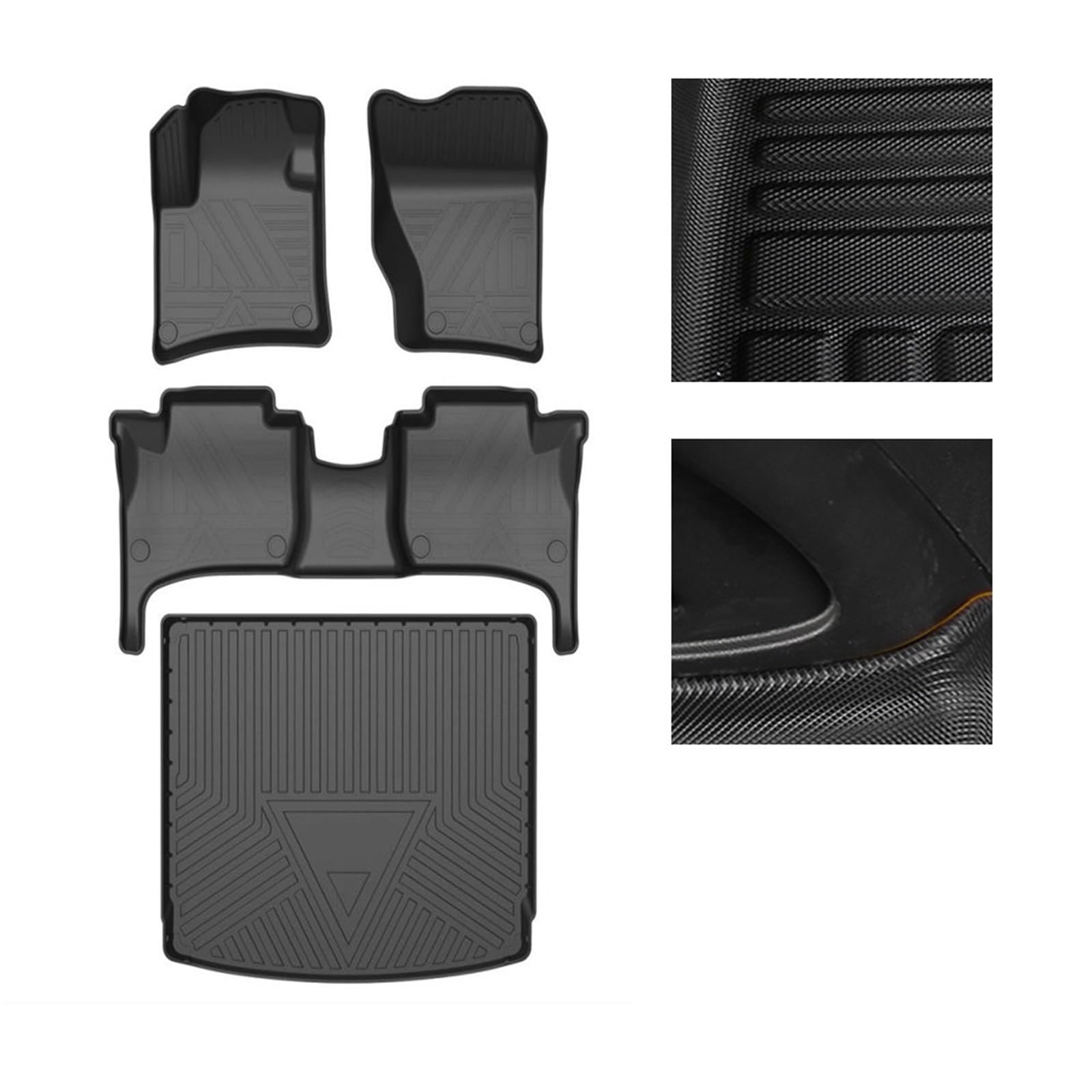 maty samochodowe Pasuje do Po i rsche pasuje Macan 2014-2022 gumowe dywaniki samochodowe mata bagażnika akcesoria wodoodporne(Floor mats 1set)
