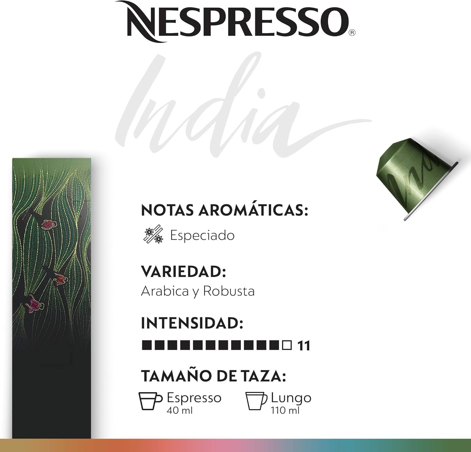 Nespresso Café Master Origin paquete variado 50 cápsulas: Colombia, Etiopía, India, Indonesia, Nicaragua - Sistema Original