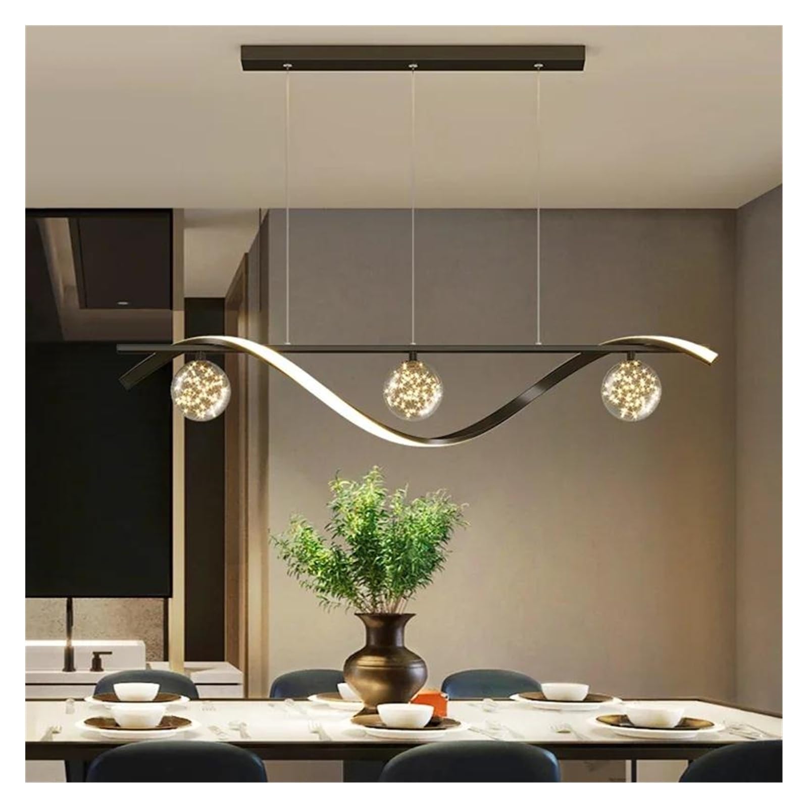 Plafonnier LED moderne à intensité réglable pour supprimer l'éblouissement dans la cuisine