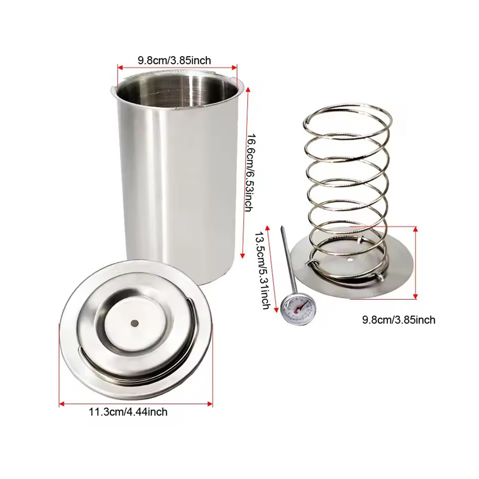 Pressa per Salumi in Acciaio Inossidabile, Stampo per Prosciutti Con Termometro, Pressa per Carni Cotte E Affettati, Strumento Robusto per Una Cucina Domestica Sana E Sandwich Fatti in Casa(A-2PCS)