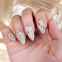 Vista 2 de RARJSM Esmalte de uñas de gel con pintura metálica oro bronce cromo 3D, efecto espejo reflectante brillante, gel de dibujo metálico pintado, 8 ml