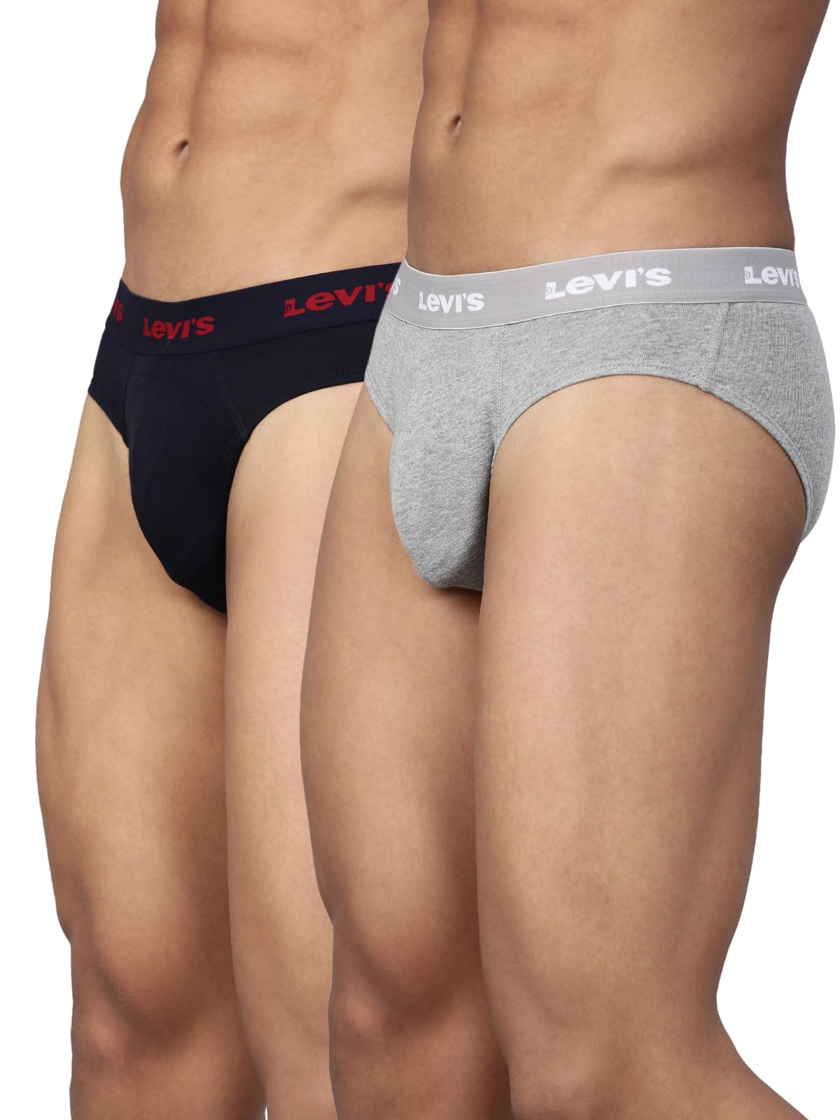 009 Men's Pure Cotton Solid Brief - Mid Rise, Outer Elastic Waistband (Pack of 2)
