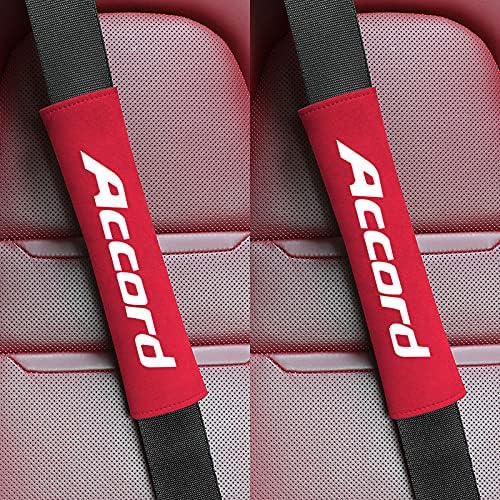 JEYODA Suede Car Seat Belt Shoulder Pad Shoulder Guard Car Seat Strap Belt Covers for Accord 2 PCS for Adults and Children (red)