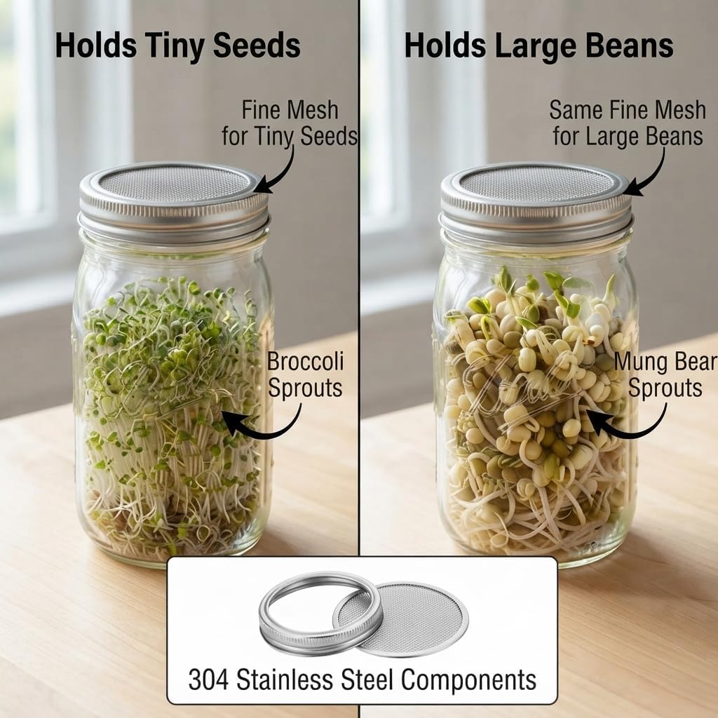 Broccoli Sprouting Jar kit for Garden Homesteading Plant