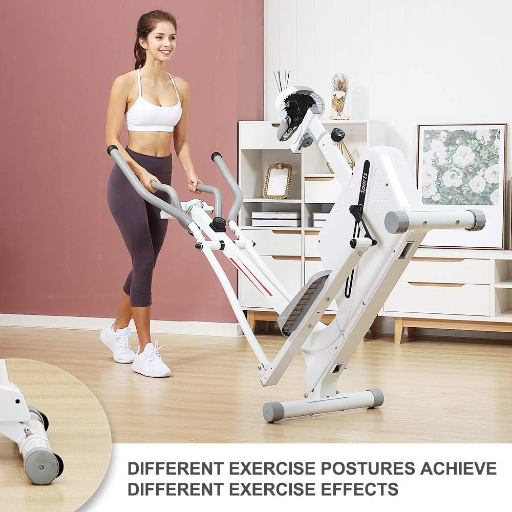 Dripex Cross Trainer Machine (2021 New Version) - 2in1 Elliptical Exercise Machine with 8 Level Adjustable Magnetic Resistance, LCD Monitor and Tablet Holder, Perfect for the home gym