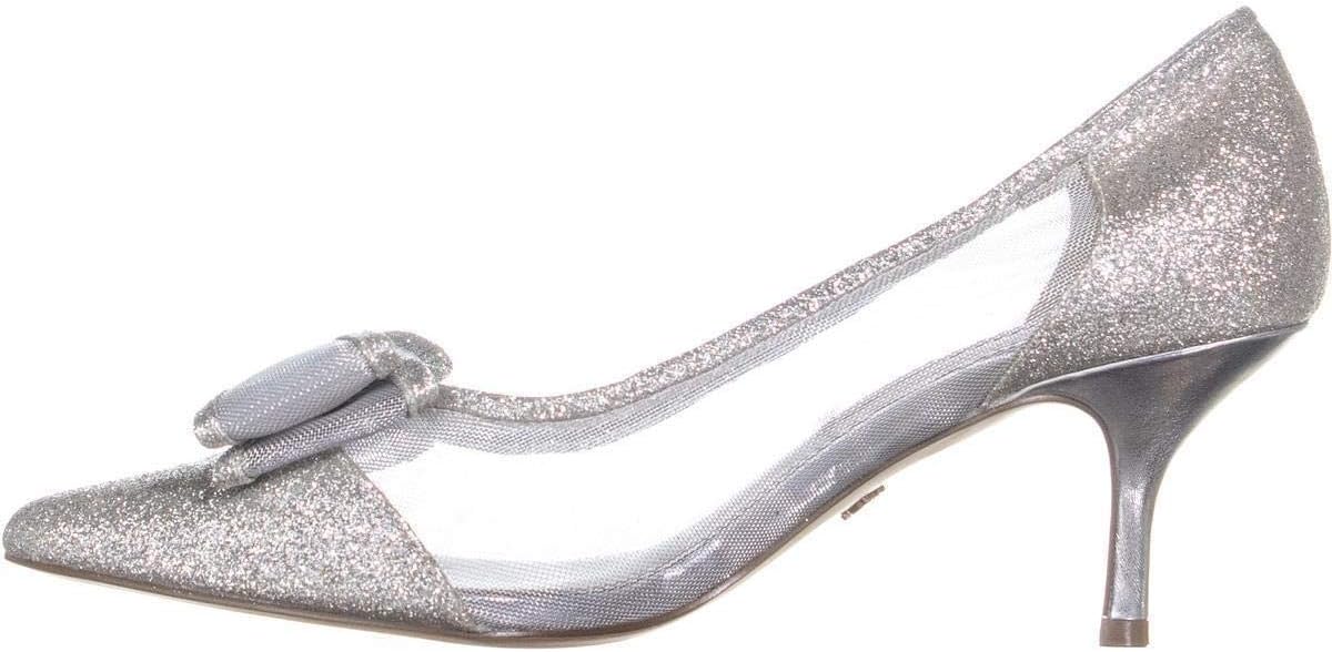 NINA Womens Bianca Elegant Evening Dress Heels Silver 7.5 Medium (B,M)