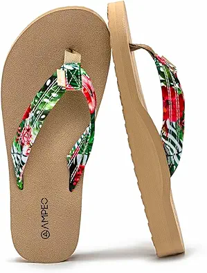 Ampeo Women's Arch Support Flip Flops Comfortable Casual Summer Beach Thong Sandals