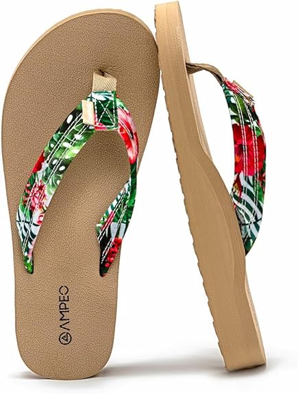Ampeo Women's Arch Support Flip Flops Comfortable Casual Summer Beach Thong Sandals