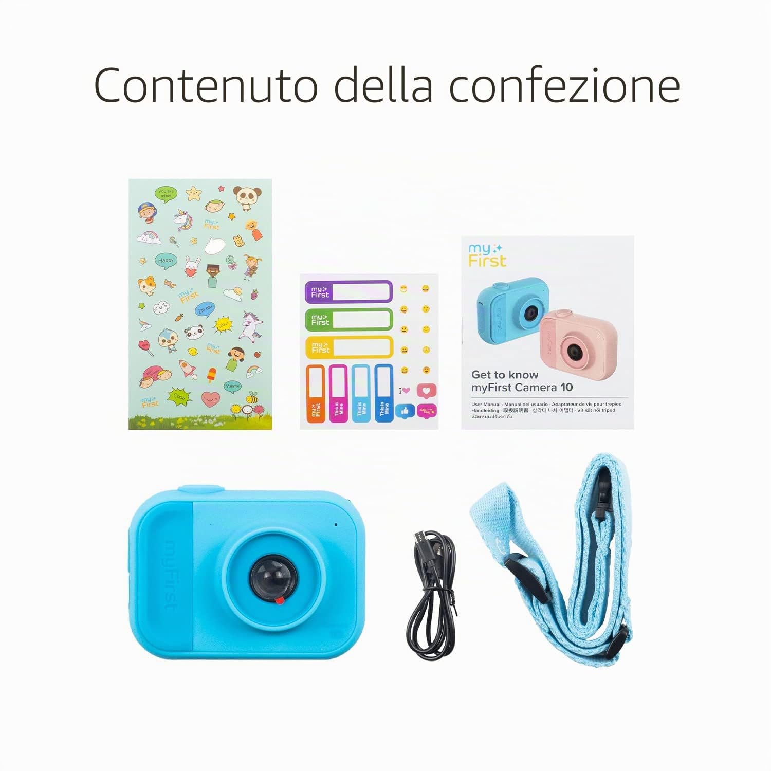 myFirst Camera 10, Fotocamera per Bambini, Schermo IPS da 2", 5 MP, Video Full HD, Scheda di Memoria fino a 32 GB non Inclusa, Blu