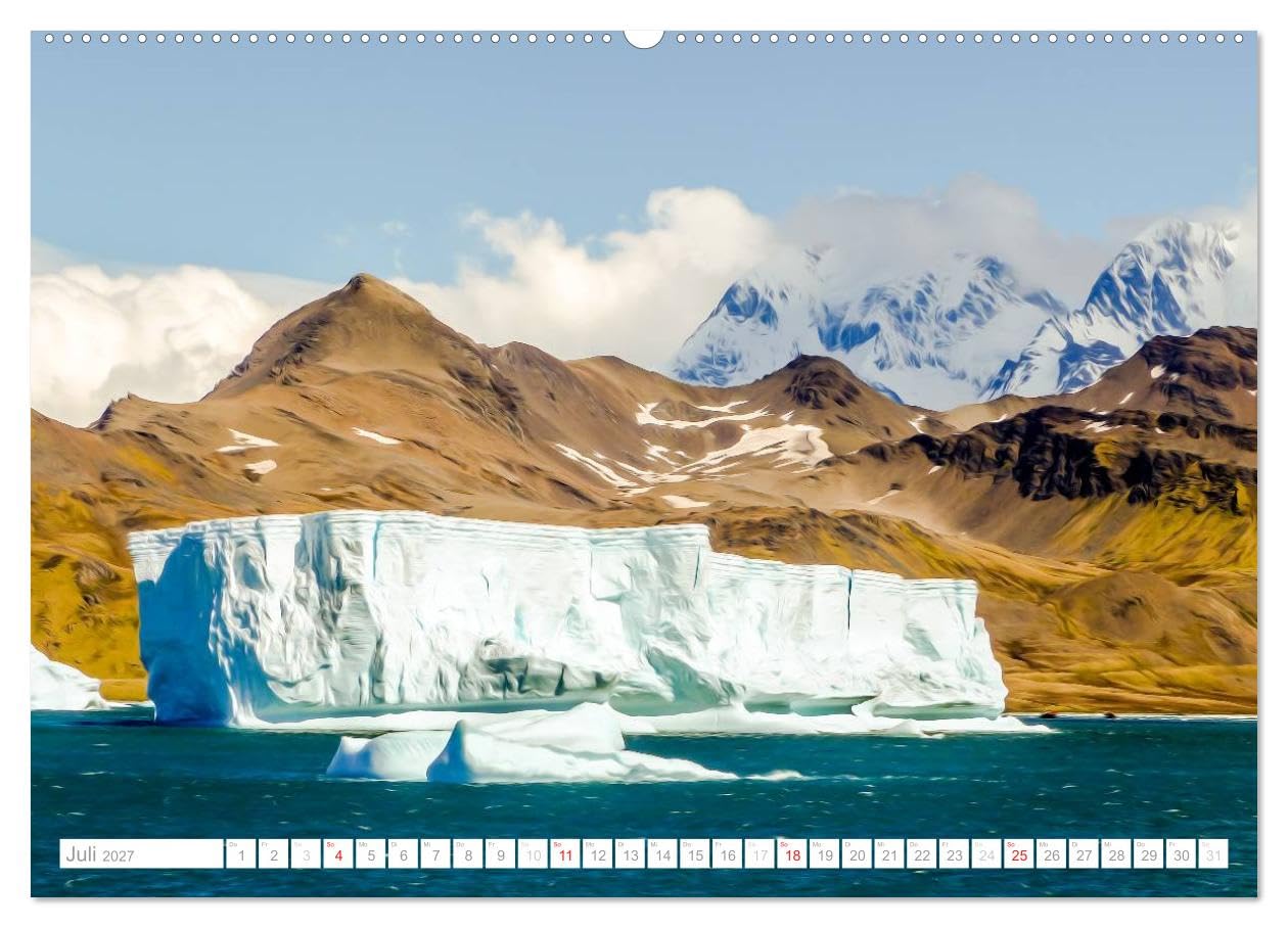 CALVENDO - Antarktis - Das Reich der Pinguine (hochwertiger Premium Wandkalender 2027 DIN A2 quer), Kunstdruck in Hochglanz: Antarktis - Lebensraum der Pinguine - Ein Blickfang im Büro und zu Hause