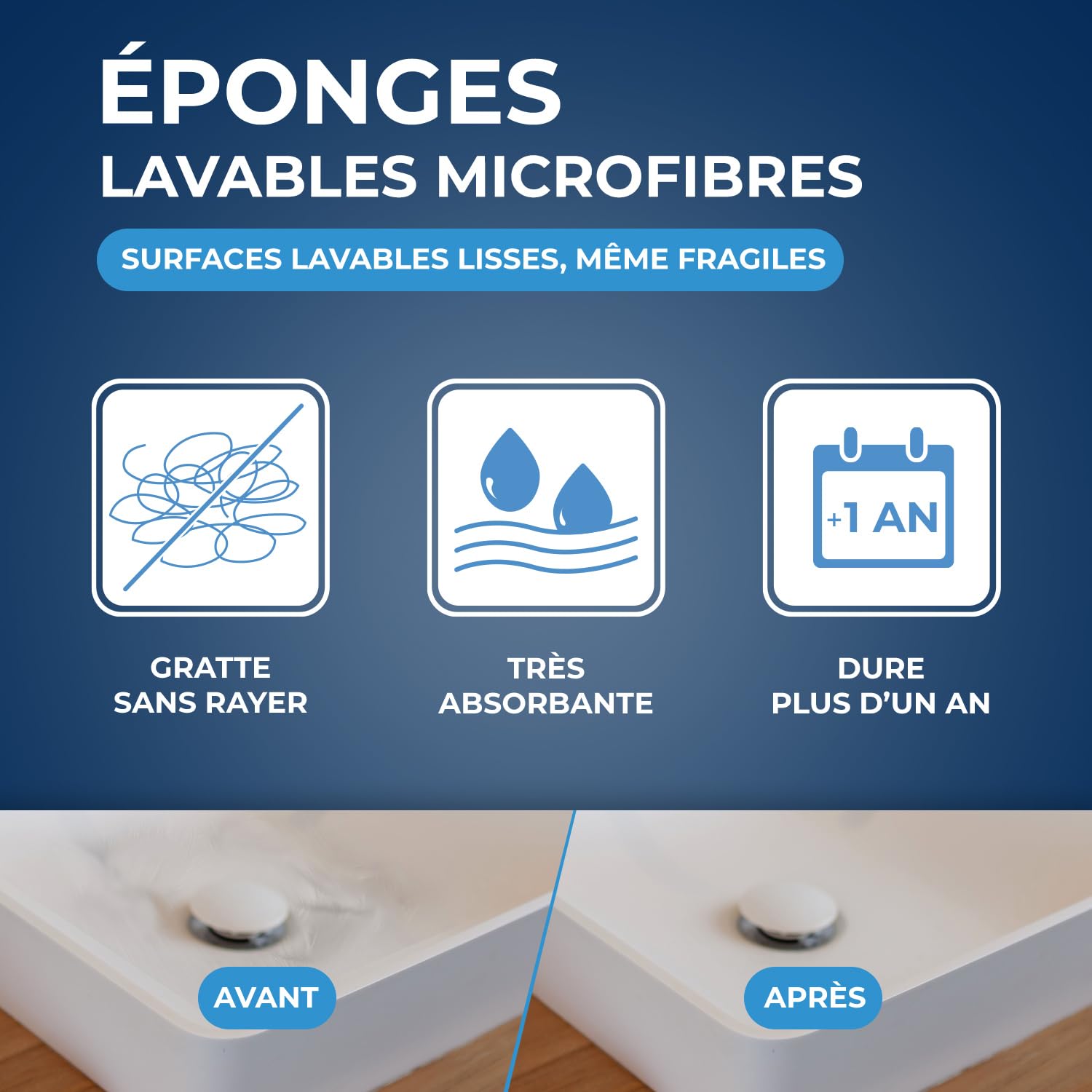 STARWAX éponges microfibres x2 absorbantes résistantes essuyantes nettoyer sans rayer polyester polyamide