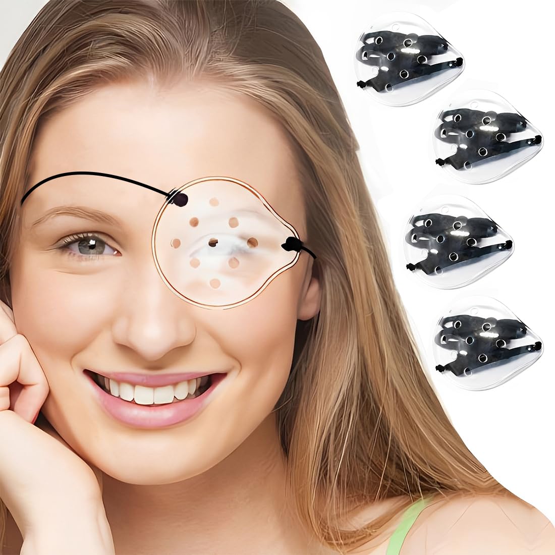 Masque oculaire transparent JEYORZY 4 pièces, coque de protection oculaire rigide respirante