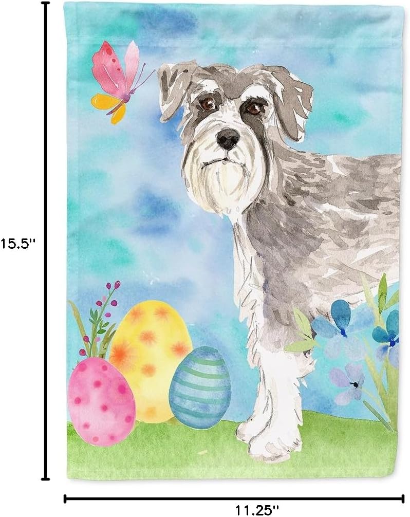 Caroline's Treasures CK1903GF Easter Eggs Schnauzer #1 Garden Flag Mailbox Flag Decorative Yard Flag Banner Outside Patio Artwork Yard Flower Beds, Garden Size, Multicolor