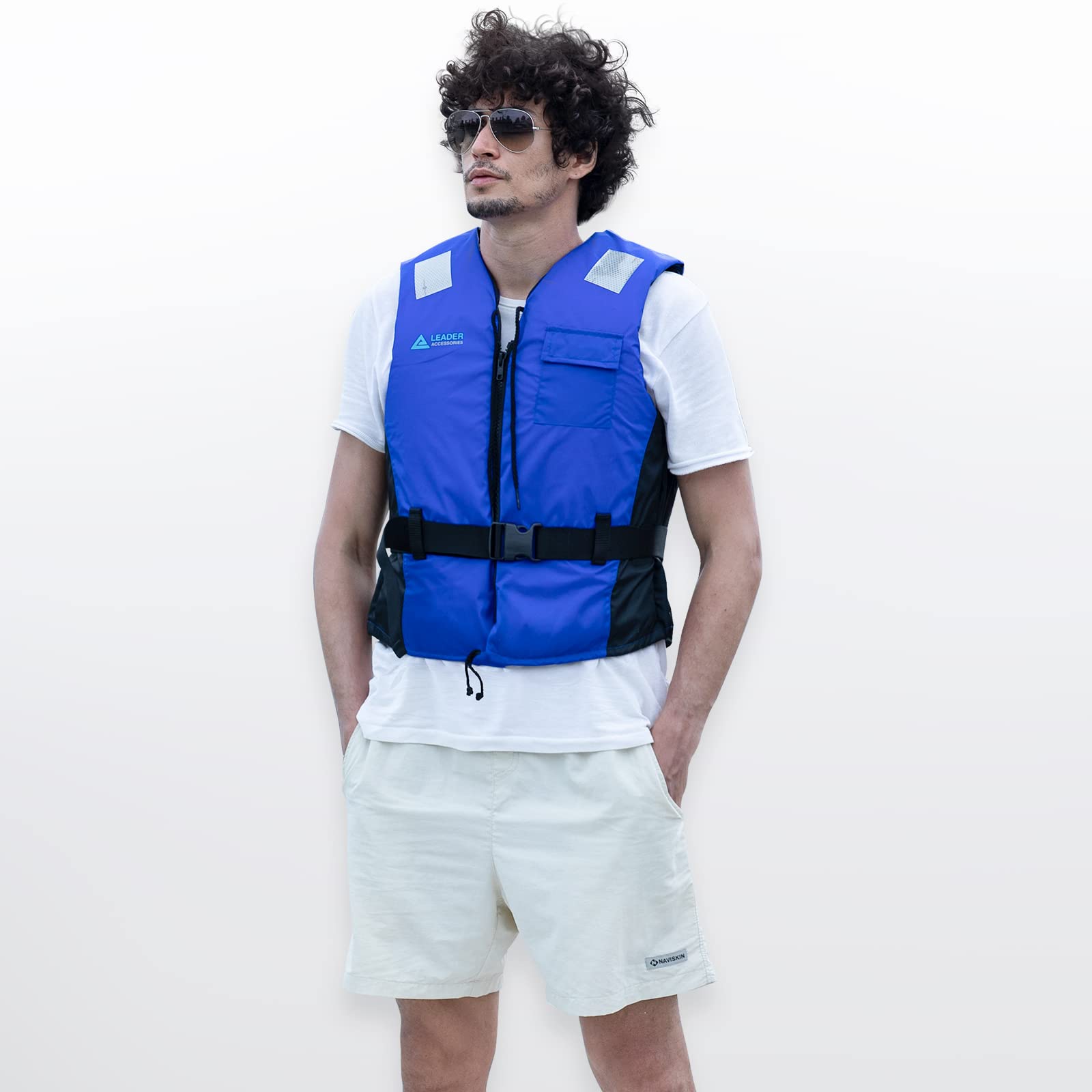 Leader Accessories Schwimmhilfe Erwachsene Auftriebsweste Feststoffweste mit Brusttasche ideal für den Wassersport, Auftriebshilfe bis zu 50N