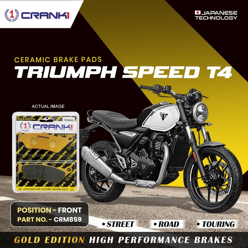 Image of Ceramic Brake Pads Compatible For Triumph Speed T4 | Front | CRM859 | 1 Set | Smooth Braking | Heat Resistant | Long Life | Disc Friendly