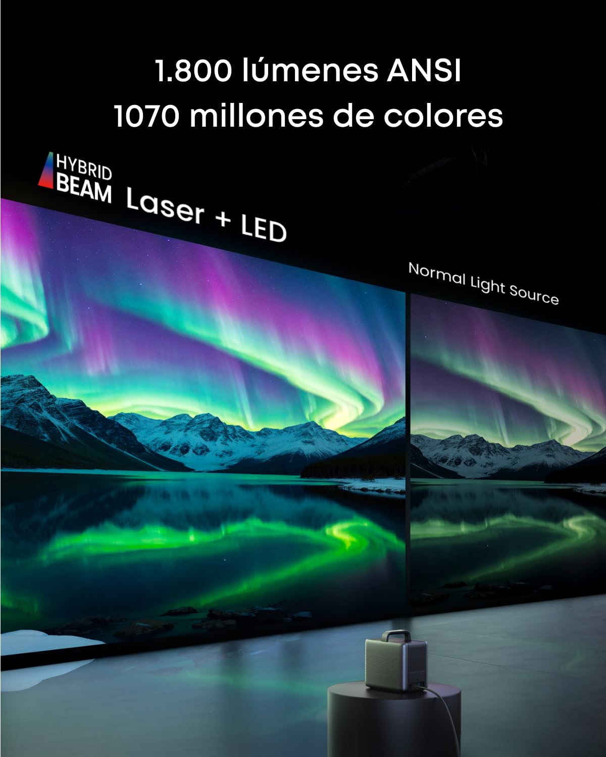 NEBULA Cosmos 4K SE Proyector Inteligente con Dolby Vision | Pantalla de 200", 1.800 lúmenes ANSI, HybridBeam, Google TV y Netflix Oficial