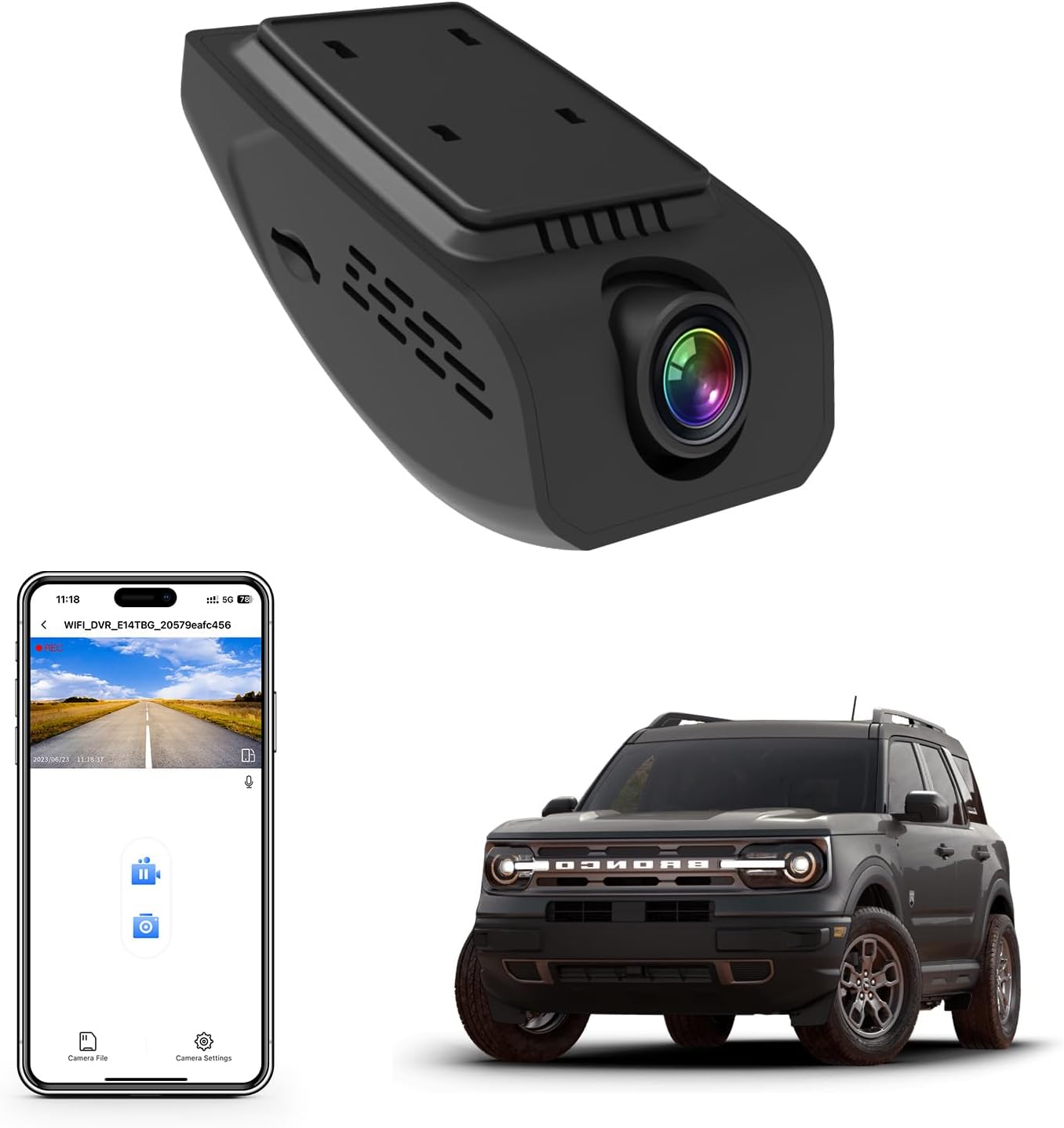 Amazon.com: Mangoal 4K Dash Cam Fit for Ford Bronco Sport 2021 2022 ...