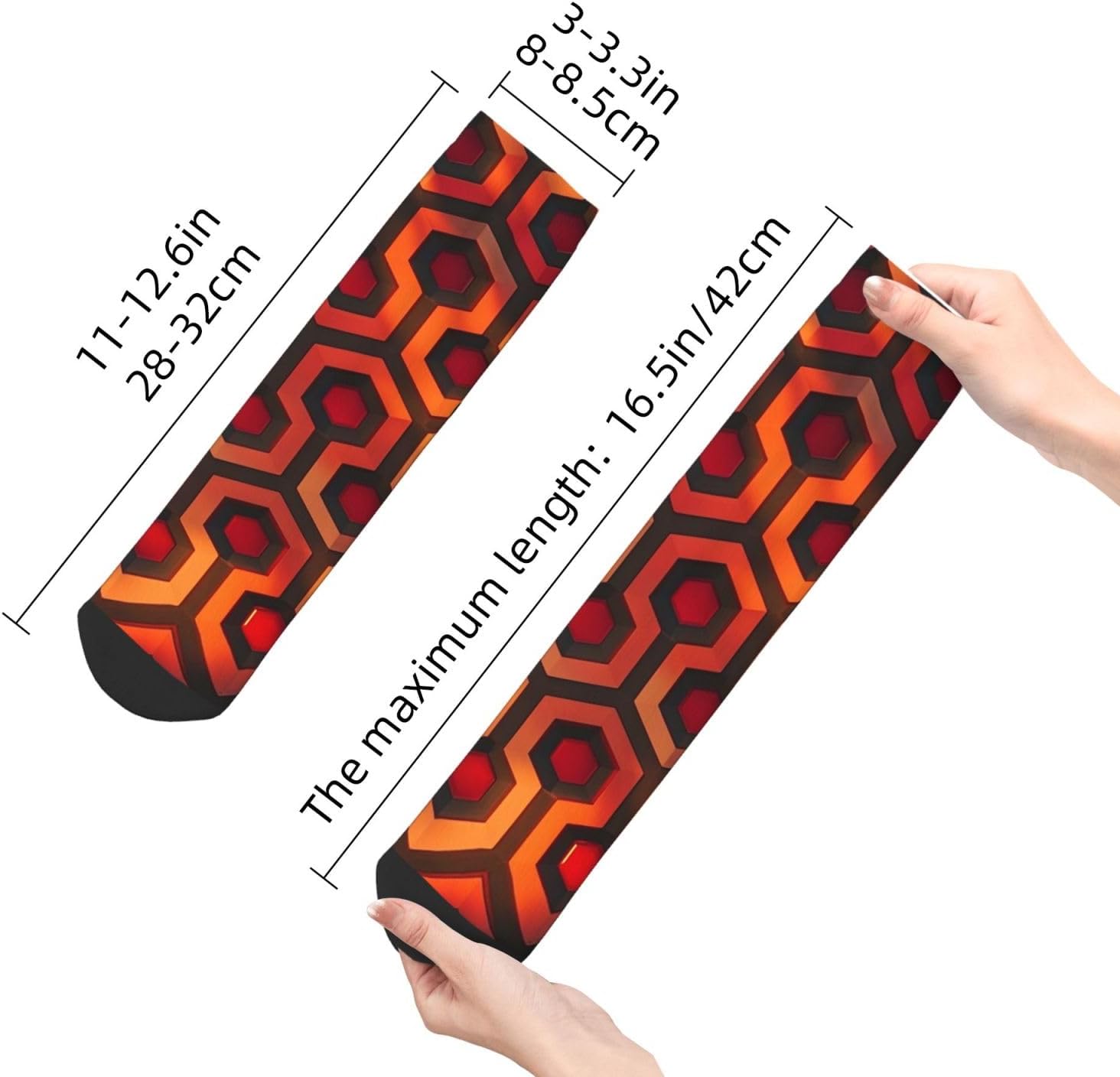 Women Men Breathable Warm Boot Socks Shining Overlook Calf Socks for Hiking Work