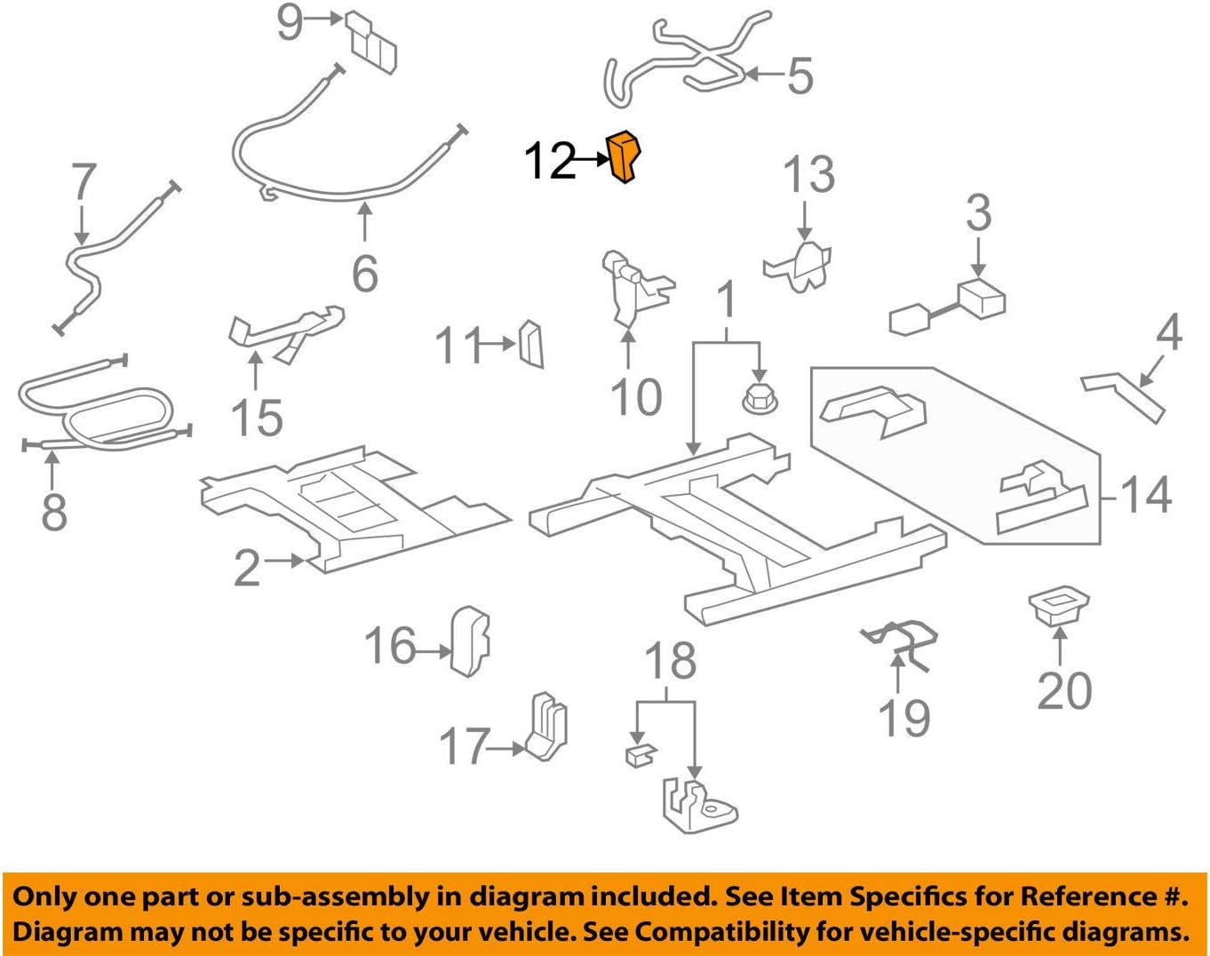 Toyota 71777-60110-C0 Seat Side Hinge Female Cover