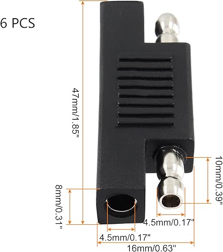 Miniatura 2 de Paquete de 6 conectores adaptadores de polaridad inversa SAE, adaptador de enchufe de desconexión rápida SAE para cable de extensión SAE a SAE,