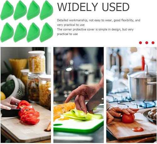 Miniatura 8 de HEMOTON Tabla de cortar para niños, 8 unidades, protectores de esquina de silicona, protectores de esquinas de bebé, protectores de esquina de mesa,