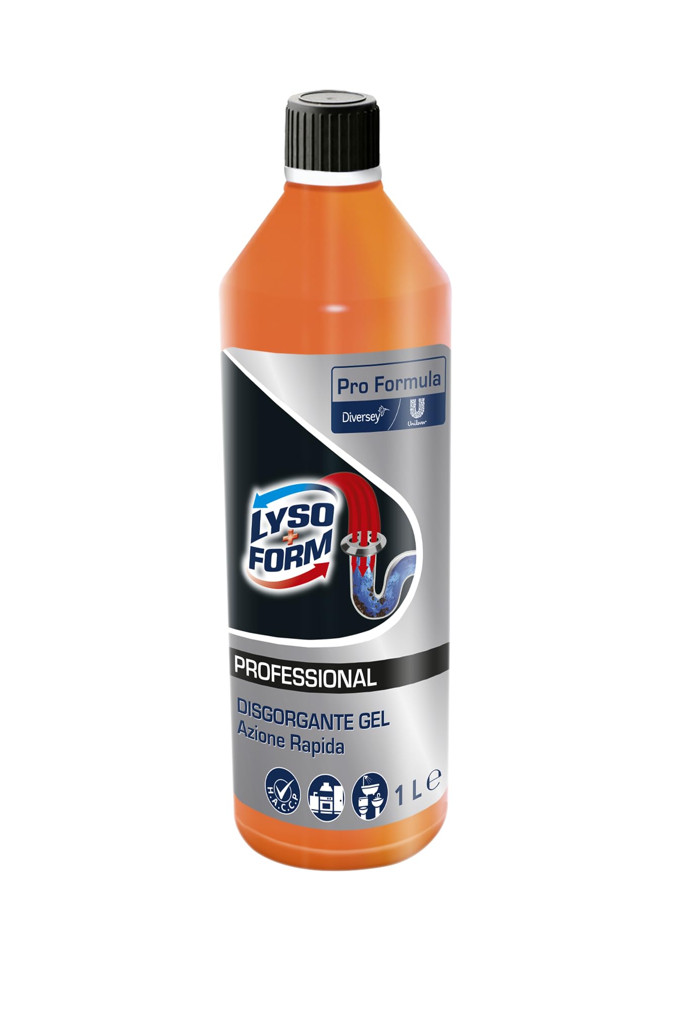 6x Lysoform Disgorgante Gel Professional 1 L – Rohrreiniger Gel gegen Verstopfungen – Kraftvolle Formel für Abflüsse,+ Italy Shop Service Kostenloser Schlüsselanhänger