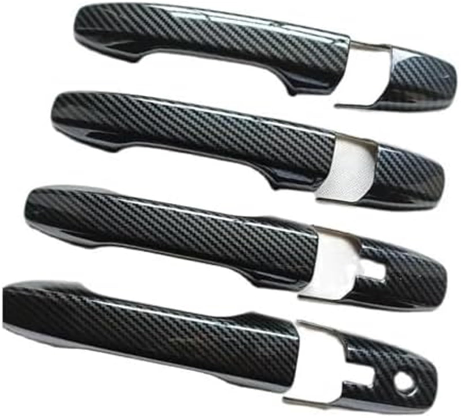 fhjwqronte Vehicle Outside Handle Shell Door Handle Cover Trim Carbon Fiber, for Toyota, Vios, Yaris, Ativ Sedan Ac100 2023 2024 2025(Black B)