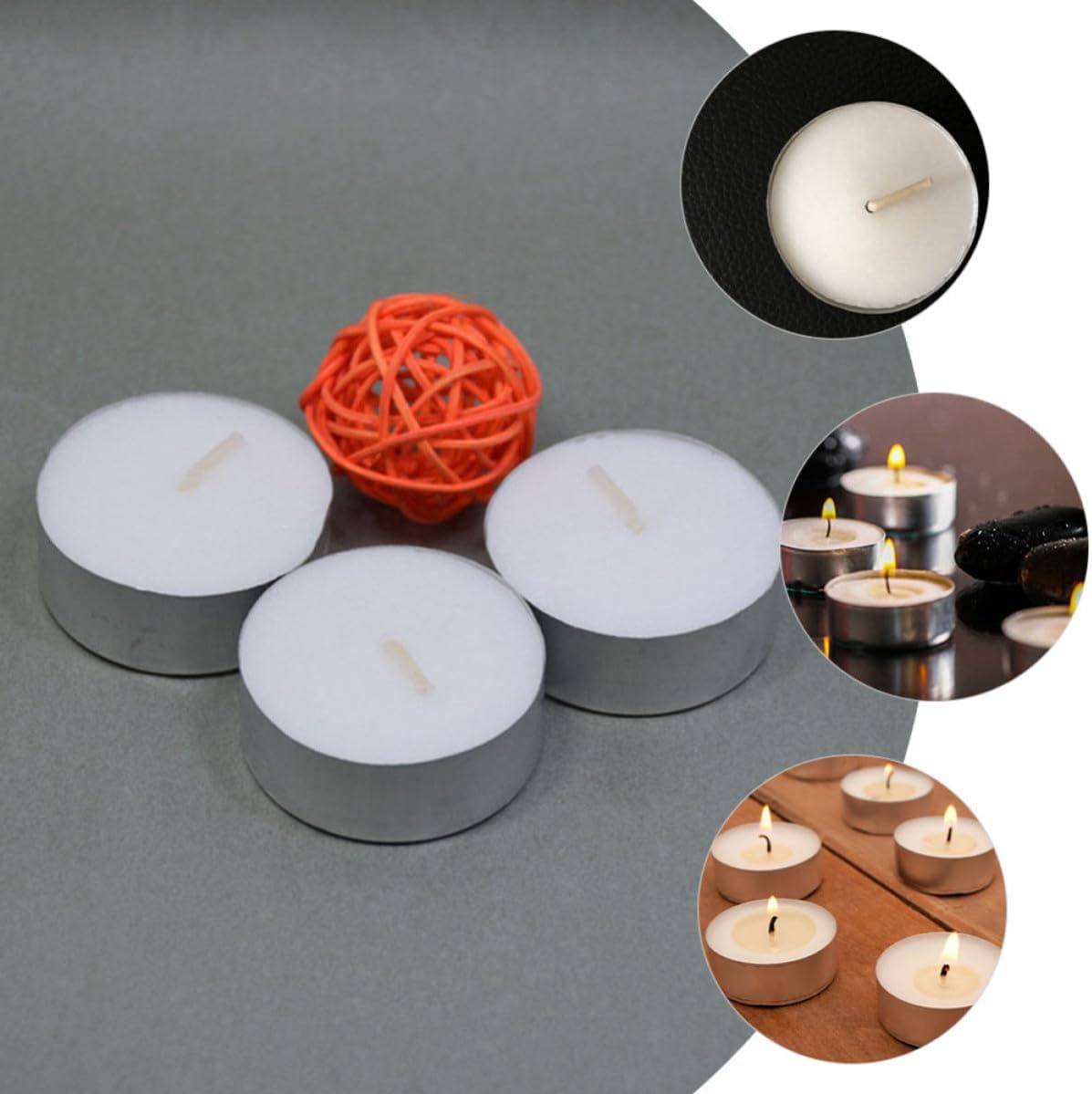 Tea Light Candles Wax and Aluminum White Round 100pcs Portable and Smokeless Mini Votive Candles for Home Décor and Convenient Use