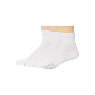 Eurosock Bike Quarter Compression 3 Pack Crew Cut Socks Shoes White
