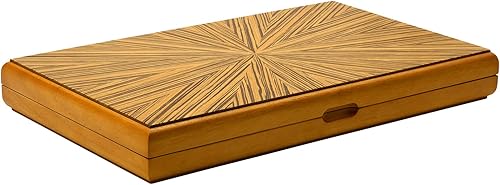 Vista 10 de Juego de backgammon de madera para adultos, estuche clásico de juego de mesa de 15 pulgadas, juego de backgammon plegable de alta calidad con piezas