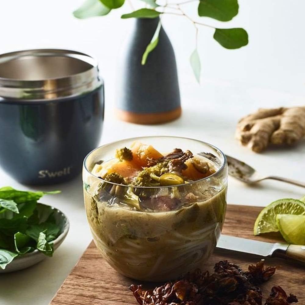 Best Cyber Monday 🔥 S'well Stainless Steel Food Bowls - 21.5 Oz - Blue Suede - Triple-Layered Vacuum-Insulated Containers Keeps Food and Drinks Cold for 11 Hours and Hot for 7 - with No Condensation - BPA Free