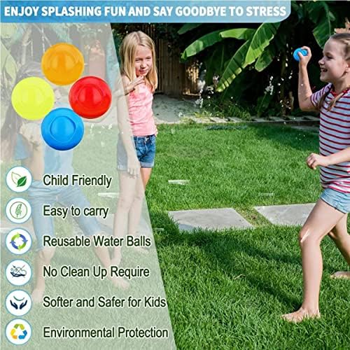 9Pack Reusable Water Balloons Quick Fill, Self Sealing Waterfall Water Balls for Kids Ages 3+ Water Bomb Splash Balls for Swimming Pool, Rapid Filling Easy Tying Water Balloon for Water Fight Game