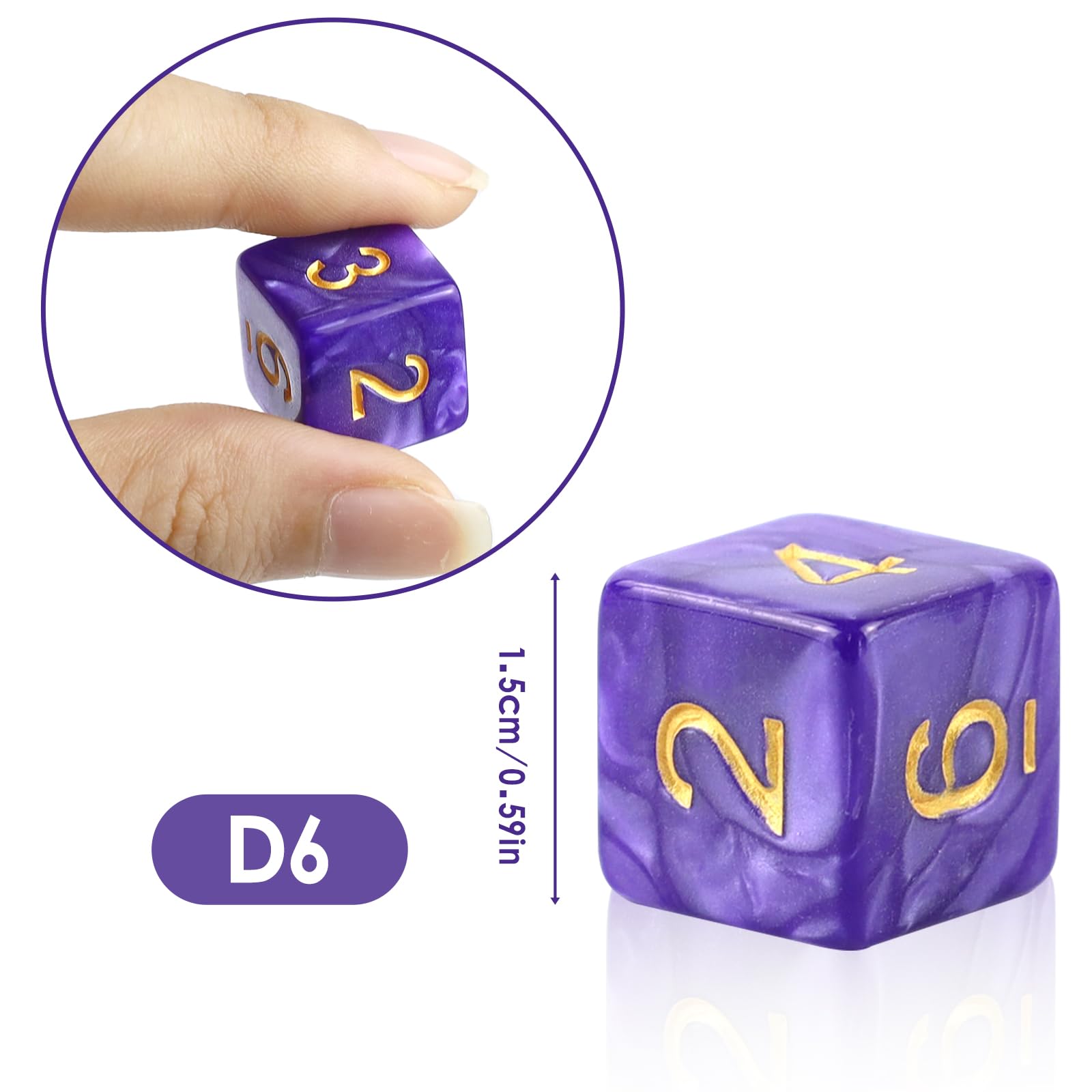 Zestaw wielościennych kostek, 6-stronne, kolorowe kostki, 40 sztuk wielościennych kostek, zestaw kostek D6 do gry w lochy i smoki, Pathfinder DND, RPG, MTG, gry stołowe, gra planszowa (D6)